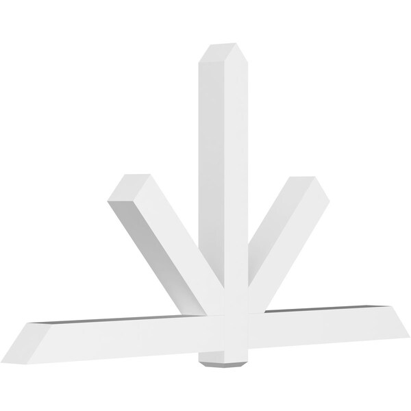 Ekena Millwork Kennewick Architectural Grade PVC Gable Bracket, 96"W x 52"H x 6"D x 6"F, 13/12 Pitch GBP096X52X0606KEN00 - main